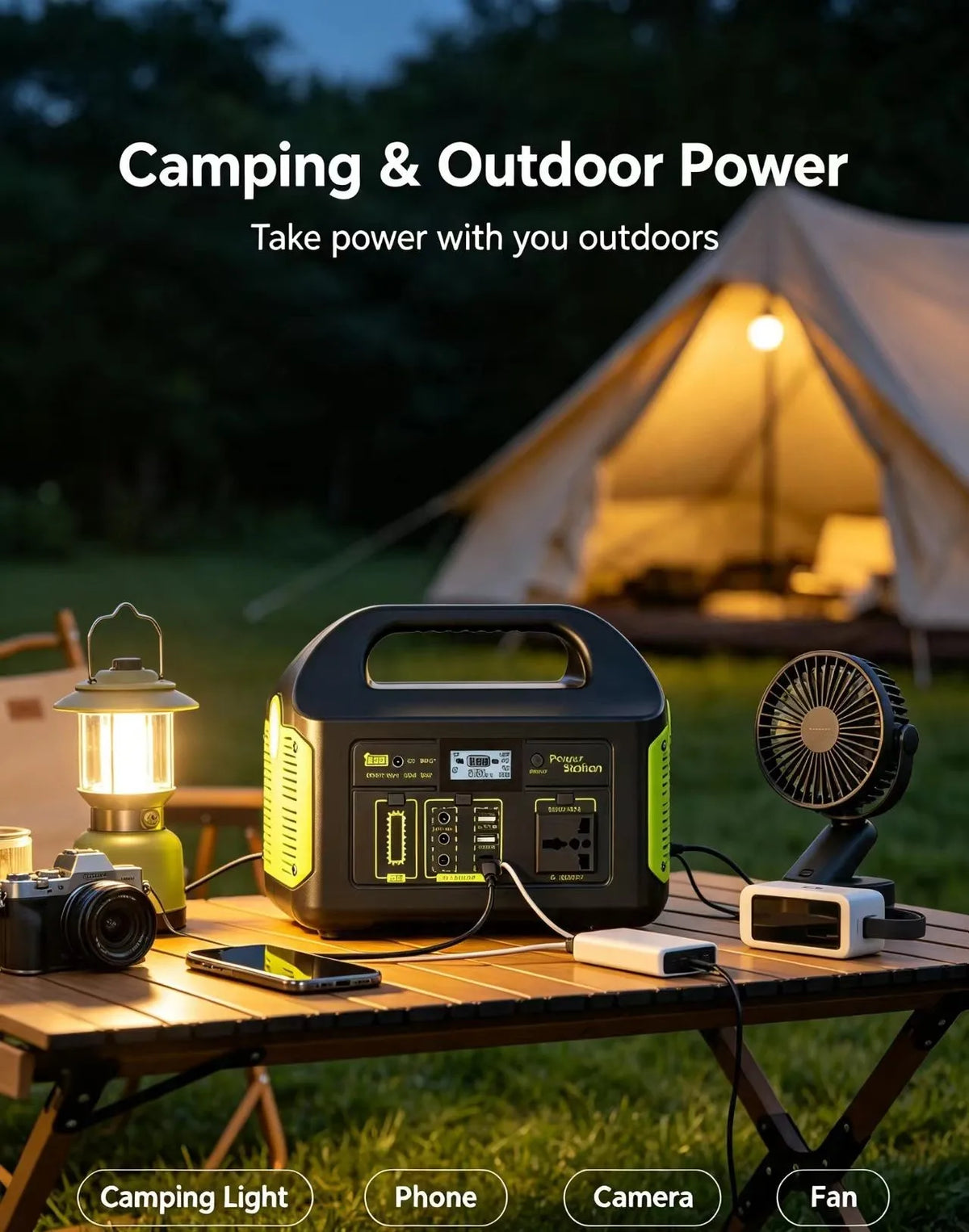 Portable Power Station with MPPT Solar Generator 500W