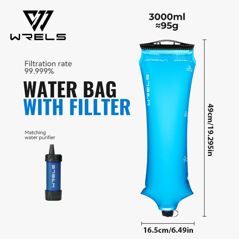 Water Filter Straw Foldable BPA-Free Filtration Bag