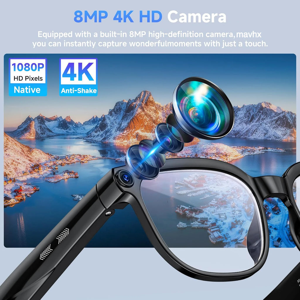 Smart AI Glasses 1080P HD Video Record Camera ChatGPT Bluetooth