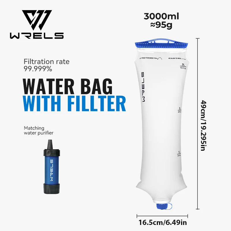 Water Filter Straw Foldable BPA-Free Filtration Bag