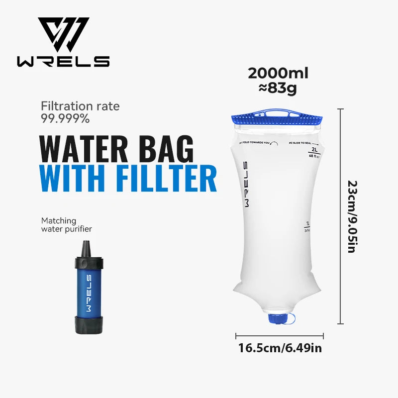 Water Filter Straw Foldable BPA-Free Filtration Bag
