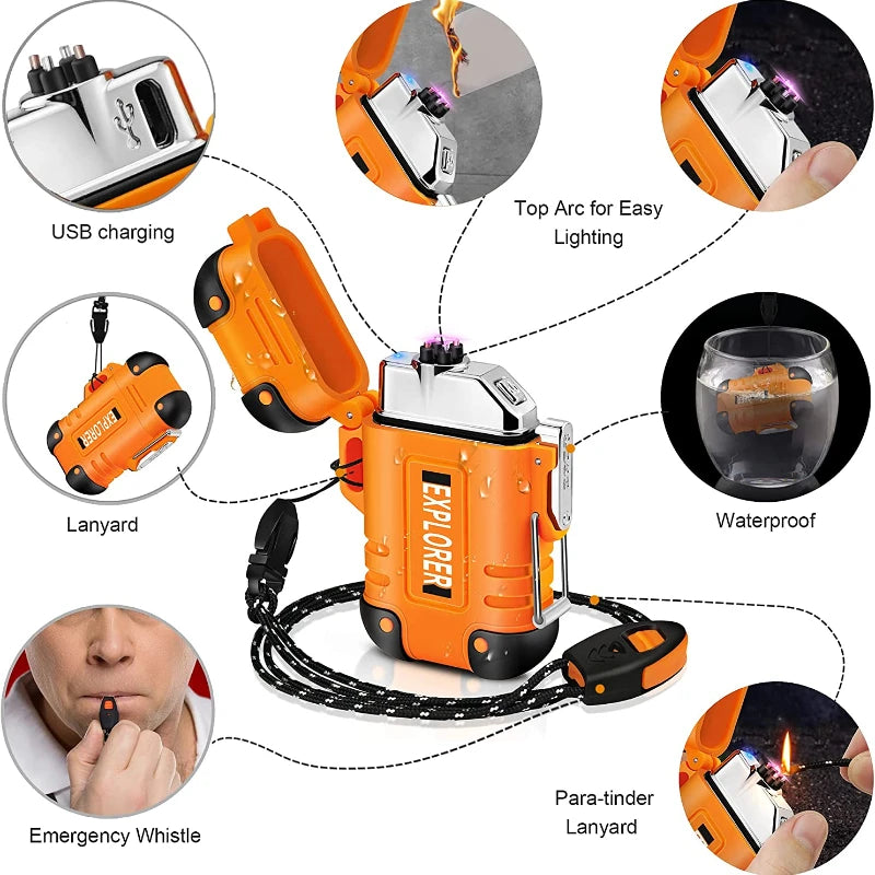 Waterproof Dual Arc USB Charging Lighter