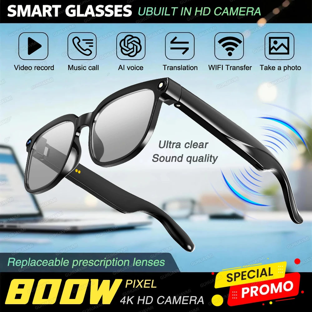 Smart AI Glasses 1080P HD Video Record Camera ChatGPT Bluetooth