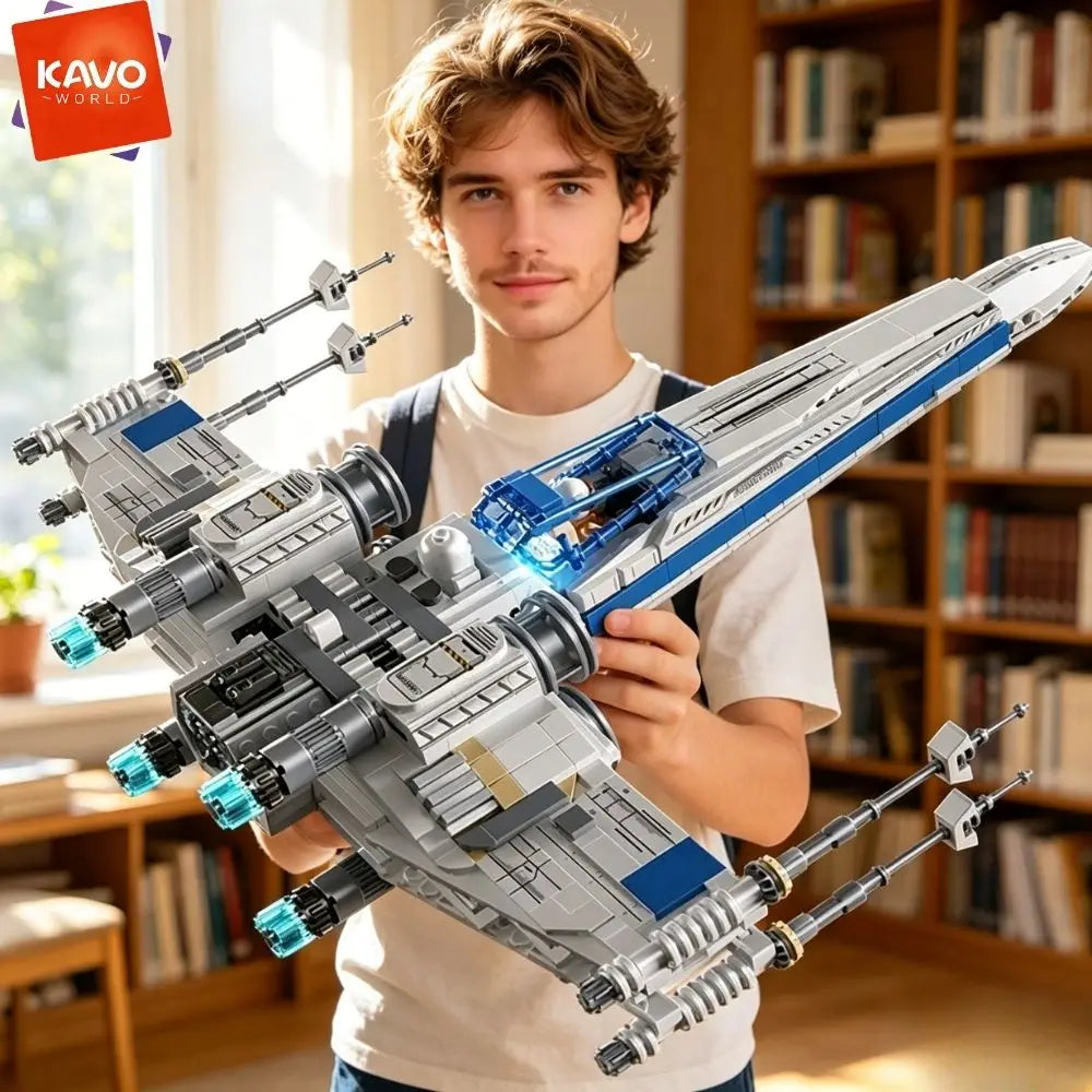 X-Wing Space Fighter Building Blocks Set With LED