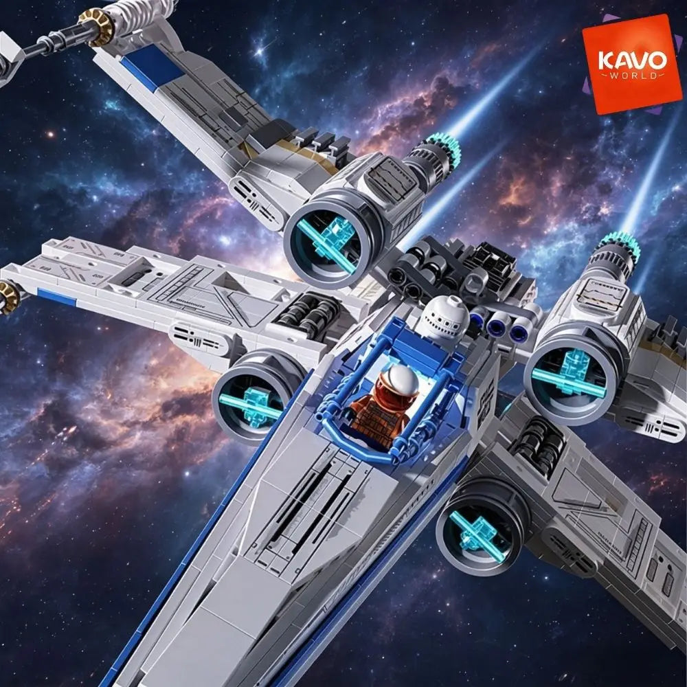 X-Wing Space Fighter Building Blocks Set With LED