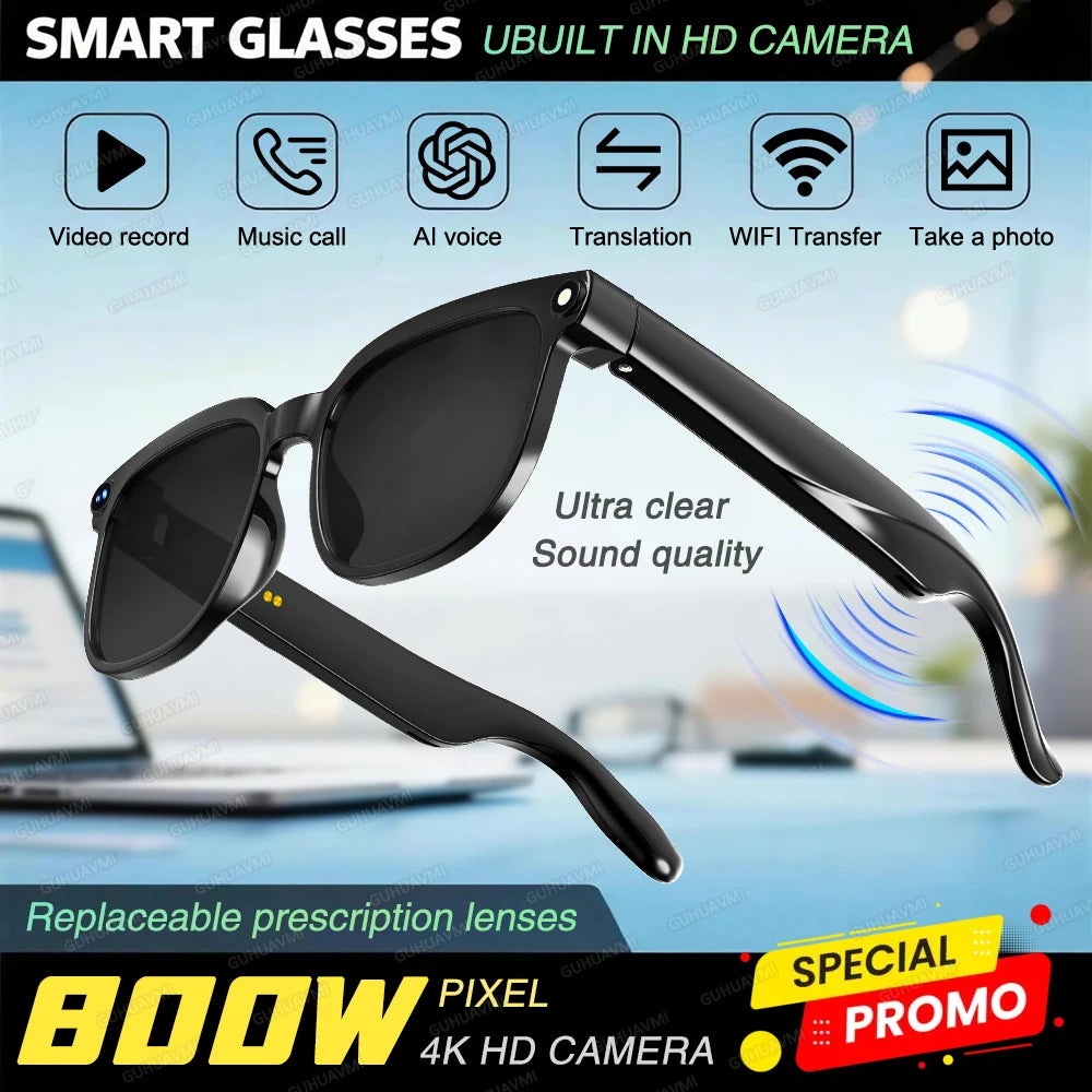 Smart AI Glasses 1080P HD Video Record Camera ChatGPT Bluetooth