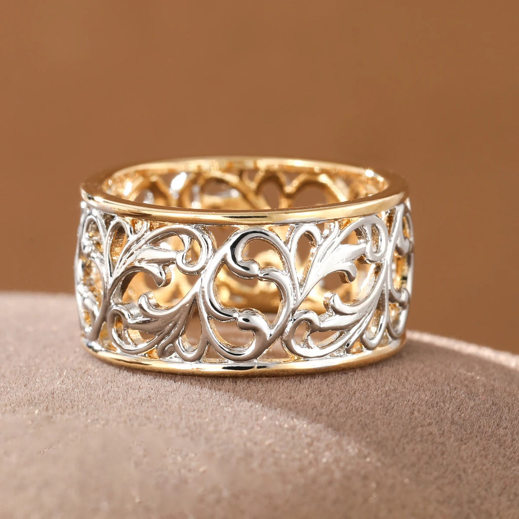 Elegant Luxury Hollow Scroll Carving Ring