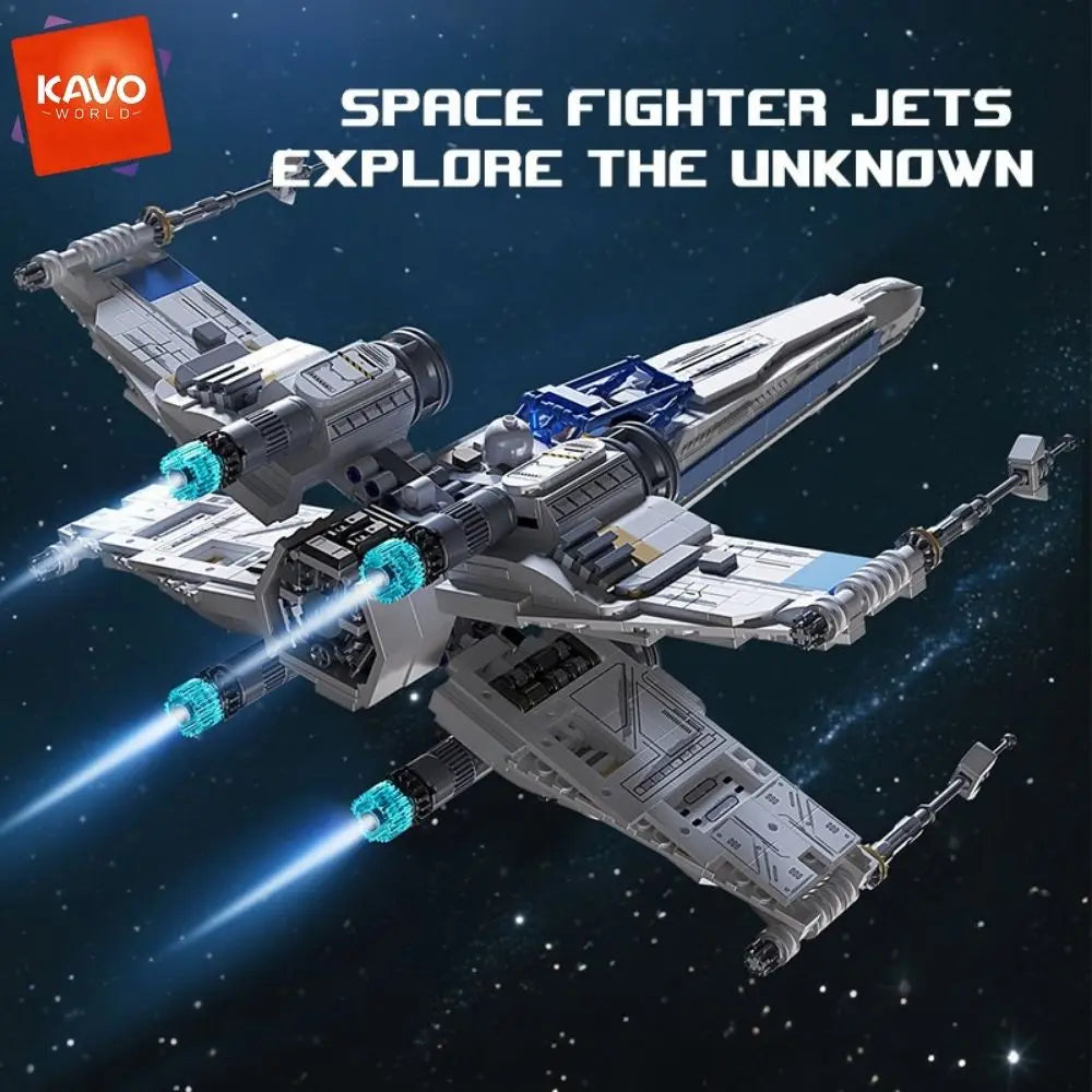 X-Wing Space Fighter Building Blocks Set With LED