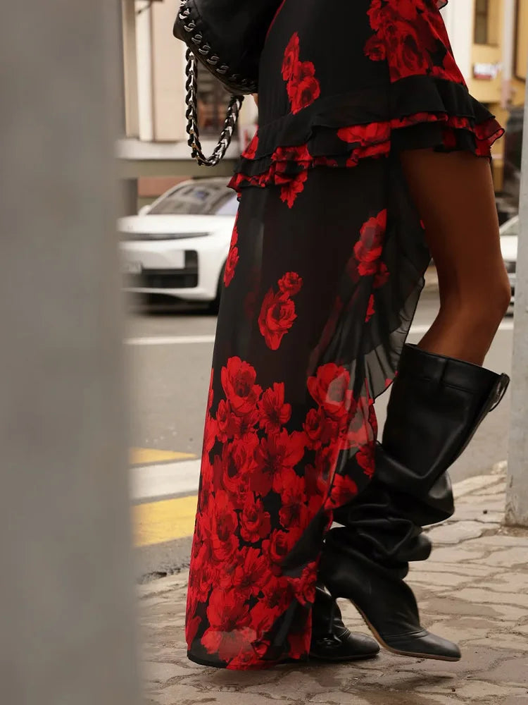 Fashion Strapless Long Dress Casual Chic