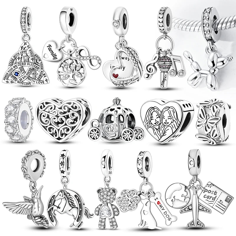 Charms Beads Pendant 925 Sterling Silver