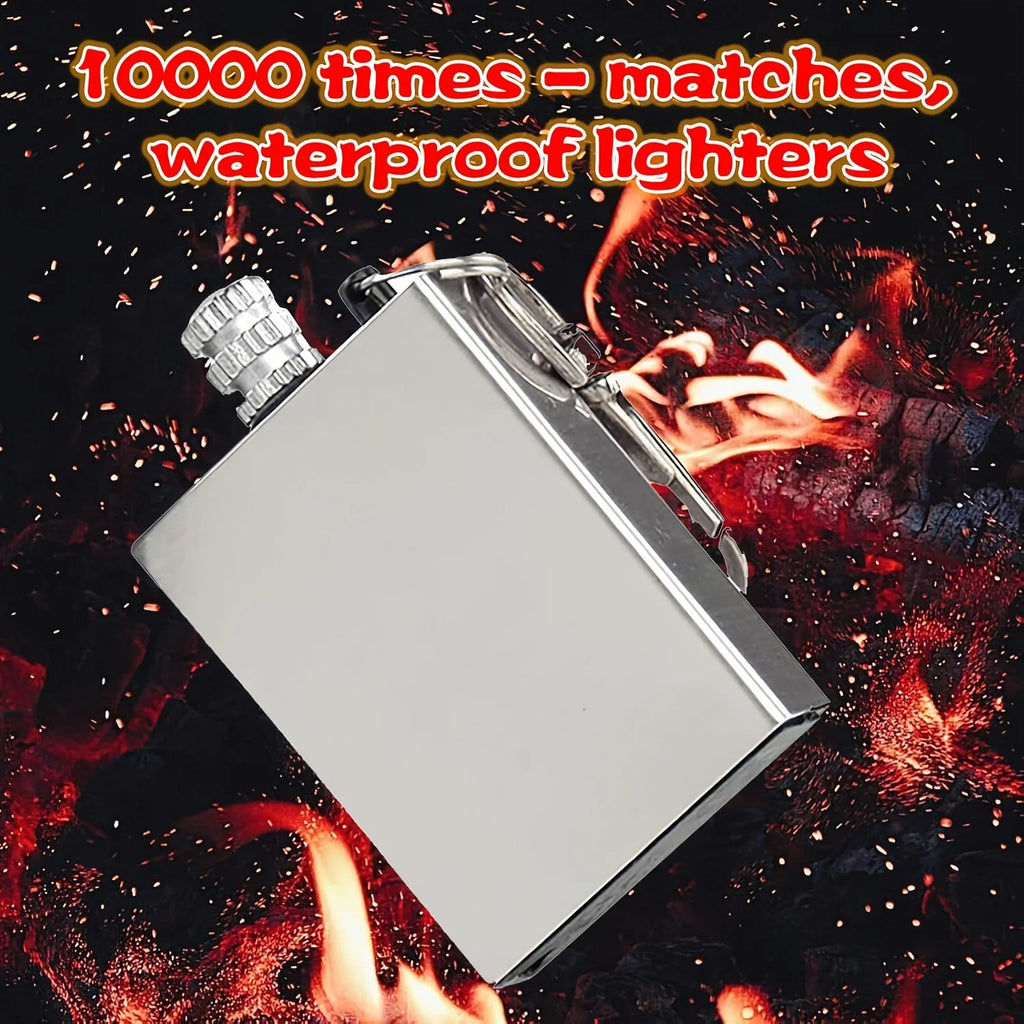 New Set Outdoor Survival Metal Match Coal Oil Lighters Waterproof Keychain, Portable Camping Emergency Igniter