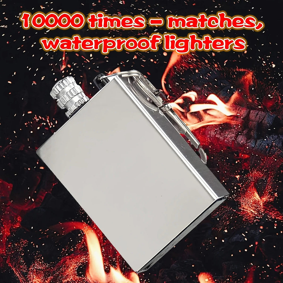 New Set Outdoor Survival Metal Match Coal Oil Lighters Waterproof Keychain, Portable Camping Emergency Igniter
