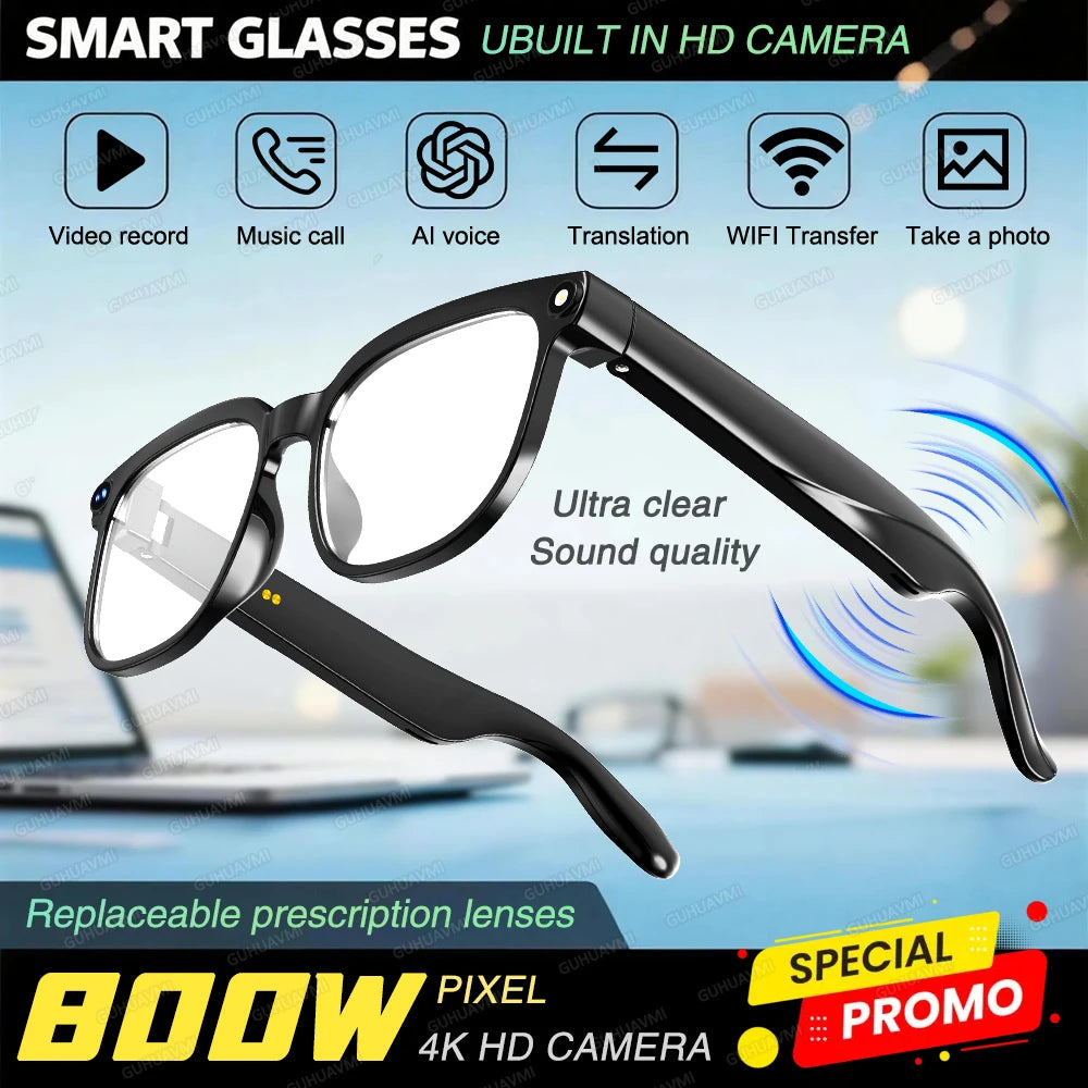 Smart AI Glasses 1080P HD Video Record Camera ChatGPT Bluetooth