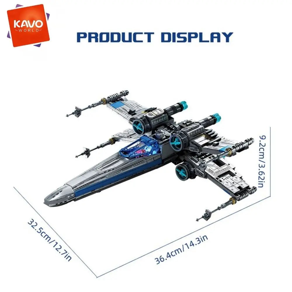 X-Wing Space Fighter Building Blocks Set With LED