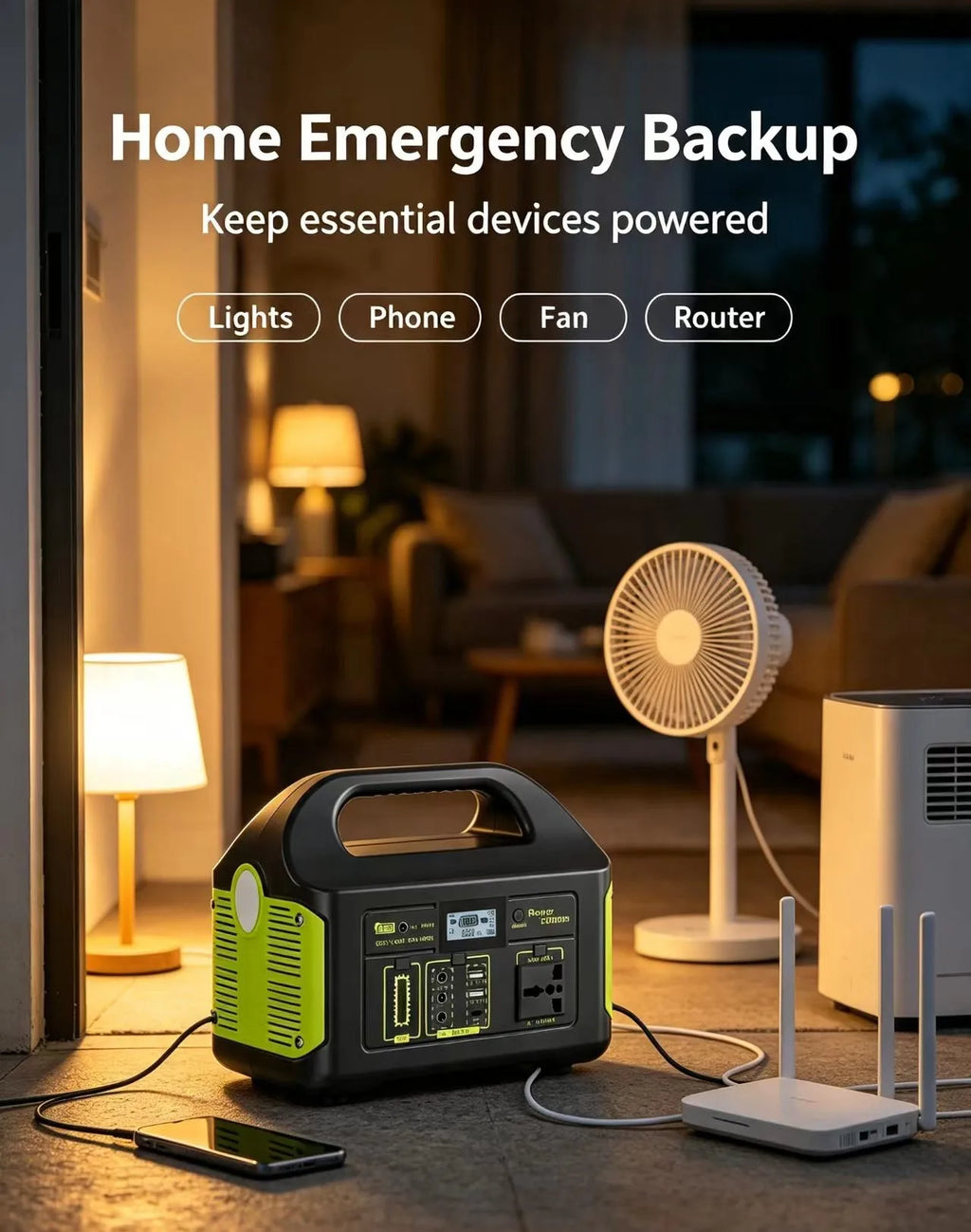 Portable Power Station with MPPT Solar Generator 500W