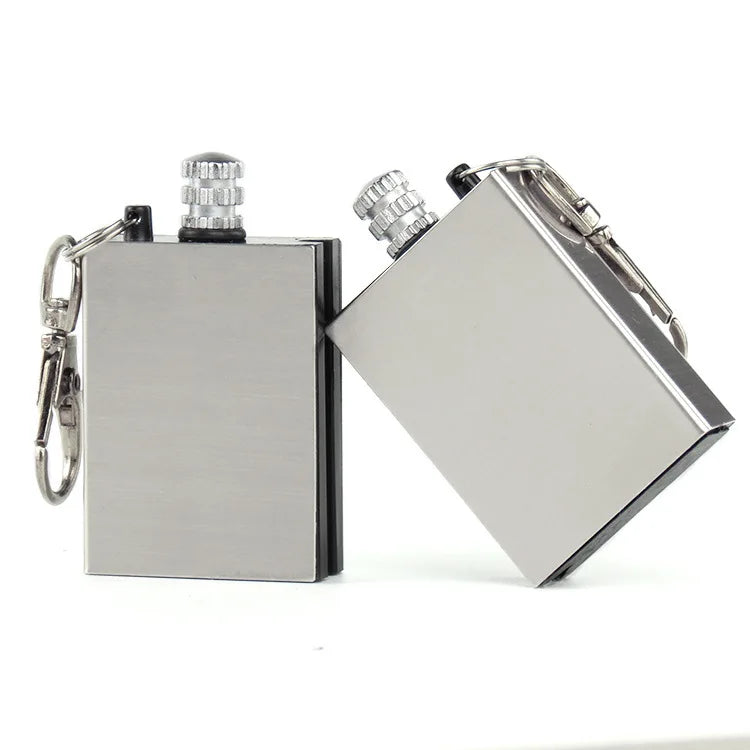 New Set Outdoor Survival Metal Match Coal Oil Lighters Waterproof Keychain, Portable Camping Emergency Igniter